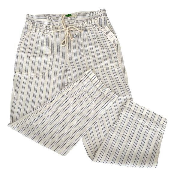 Anthropologie Striped Cream and Blue Trousers - Picture 2 of 11